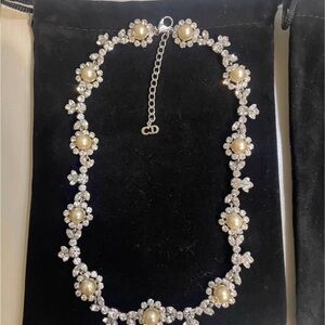 Dior Gold and Silver Pearl Necklace and Bracelet